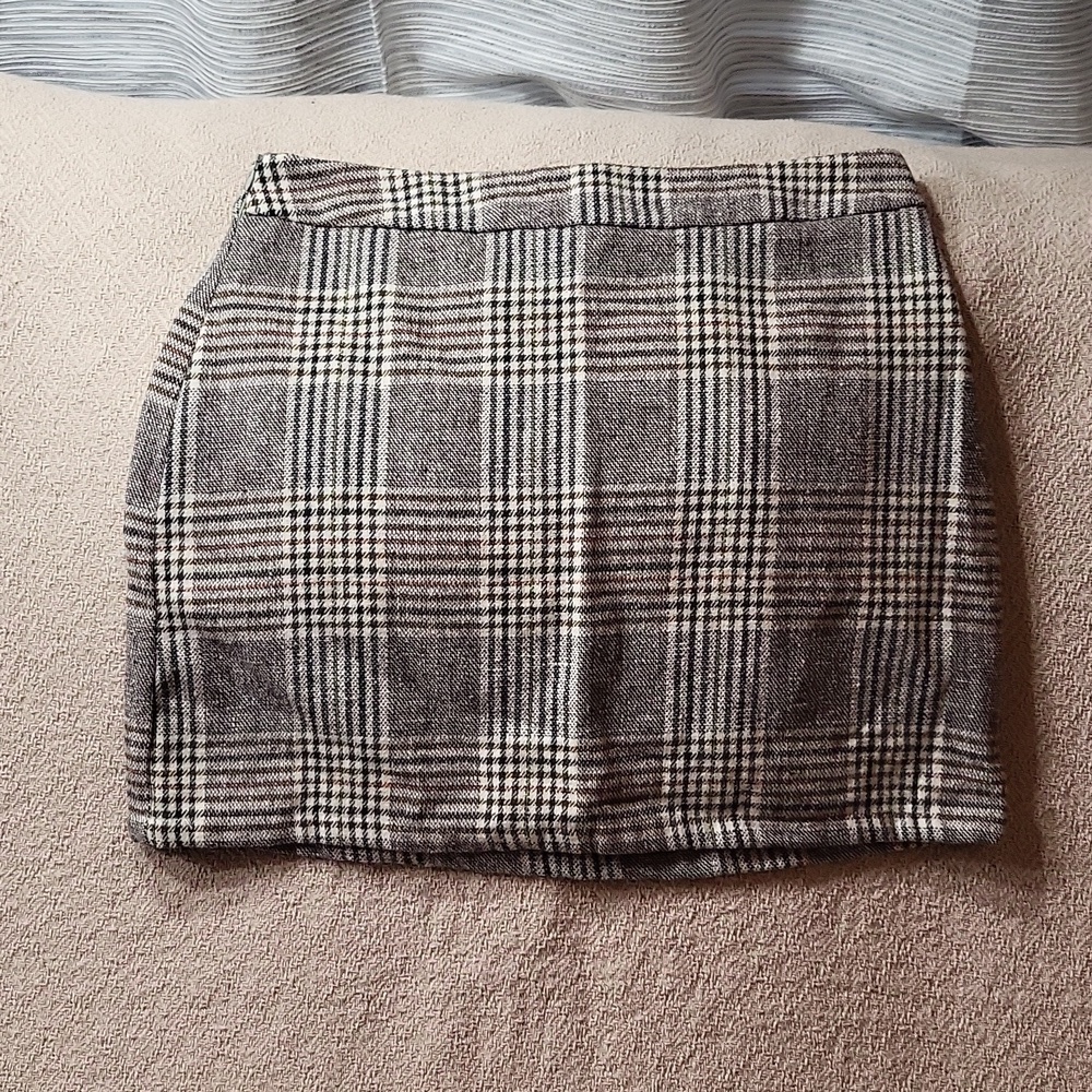 Unbranded Wool Plaid Mini Skirt - Size L - Dark Academia Preppy Style